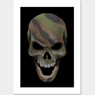 Camo skull Posters and Art